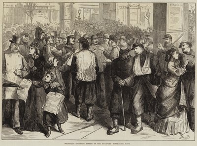 Políticos discutiendo asuntos en el Boulevard Montmartre, París de Frederick Barnard